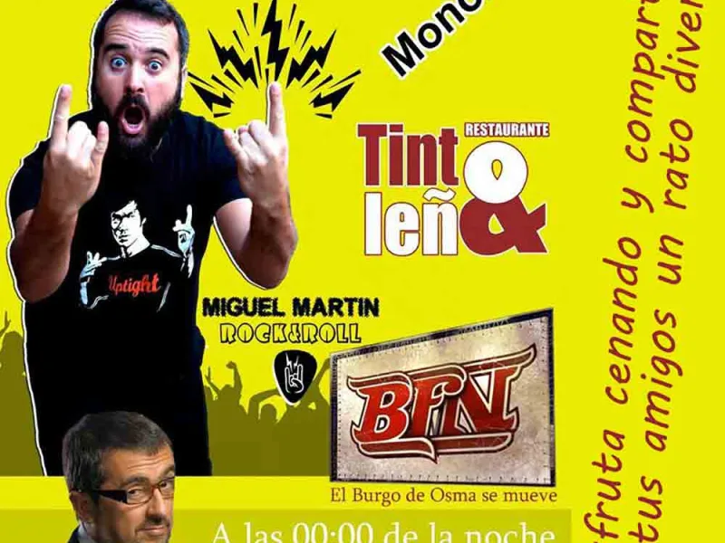 Actuación de Monólogos Miguel Martín en Tinto y Leña